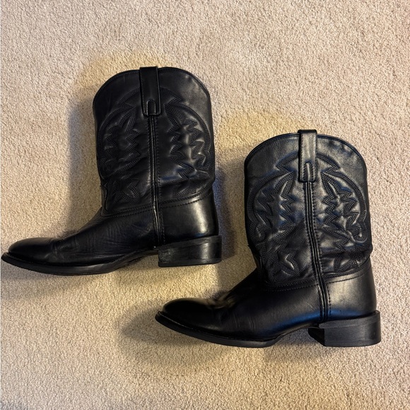 Laredo Men’s 9.5D #67900 Black Upper Leather Cowboy Boots Preowned - Picture 4 of 16